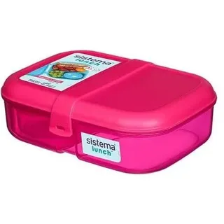 6x Sistema Ribbon Lunch, Lunchbox, Blau, Pink