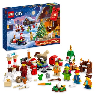 LEGO 60352 City Adventskalender 2022 Weihnachtsspielzeug mit Weihnachtsmann-Minifigur und festlicher Spielmatte, frühzeitiges Geschenk zu Weihnach...