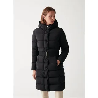 Colmar Damen lange Winterjacke mit Kapuze aus Synthetik Schwarz - Schwarz
