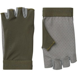 SEALSKINZ Brinton Fingerlose Handschuhe, mit perforierter Handfläche, für Kaltwetter, olivgrün, Größe L