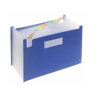 Foldersys Fächermappe 70036-47, A4, blau, aus Kunststoff, Boden dehnbar, 12 Fächer