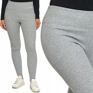 Sportliche Leggings Für Damen, Hochgeschnitten, Gerippt, Stylisch, Moraj, Größe S/m, Hellgrau