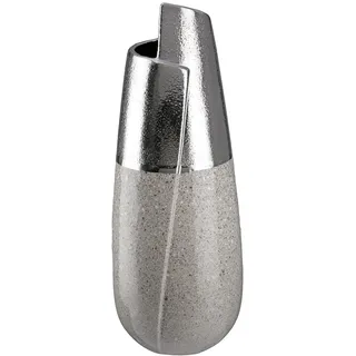 Gilde Dekovase grau/silber 37,5 cm