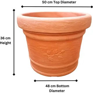 MS-Steinzeug Aufbewahrungsdose Palermo Kunststoff (Pflanztopf Zylindrisch + Dekor, Zylindrisch + Dekor) rosa 17 l | Ø 35 cm x 26 cm