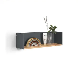 livinity® Paolina Waschmaschinenschrank 67,8 x 20 cm Anthrazit/Goldkraft Eiche Holz