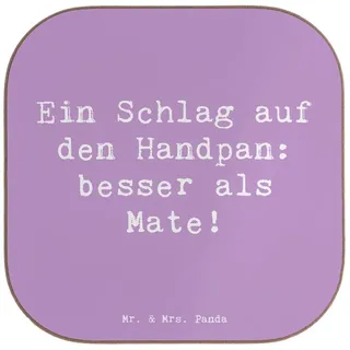 Mr. & Mrs. Panda Getränkeuntersetzer Handpan Zauber - Lavendeltraum - Geschenk, besser als Mate, Tassen Un, 1-tlg., Liebevolle Motive lila