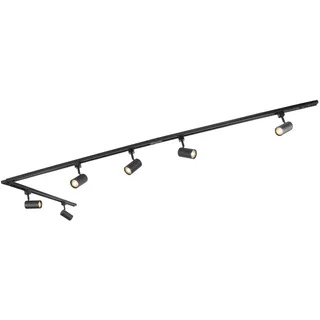 QAZQA - Modern Modernes Schienensystem Komplettset I Spotlight I Deckenspot I Deckenstrahler I Strahler mit 6 schwarzen Spot I Spotlight I Deckenspot I Deckenstrahler I Strahler I Lampe I Leuchten 1-p