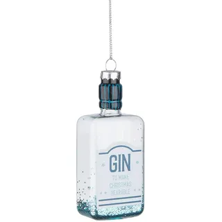 BUTLERS Weihnachtskugel Ginflasche Hang ON | Christbaumkugel Glas, Weihnachtsbaumschmuck lustig, kreative Baumschmuck für Weihnachten, Weihnachtsdeko für Girlande & Weihnachtsbaum Deko