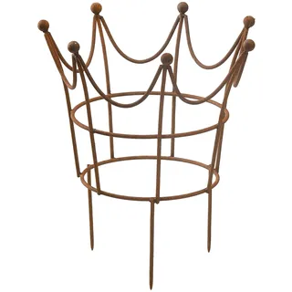 Rankgitter Rankhilfe Krone Rankgerüst Metall Eisen Rost Deko Staudenhalter rund (57cm breit)