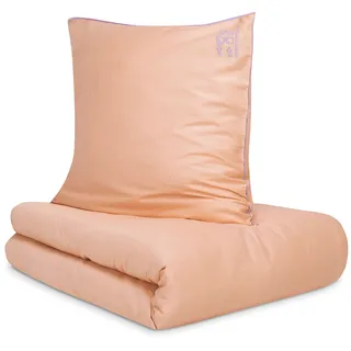 Bugatti Bettgarnitur unifarben Orange 135 x 200 cm + 80 x 80 cm