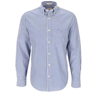 GANT Reg Stripe Langarmhemd College Blue L