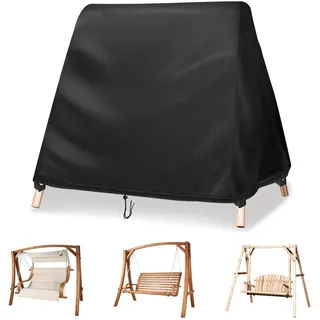 Velfree Hollywoodschaukel Abdeckung,Spitzdach Wasserdichtes Abdeckplane Winddicht UV-Beständiges Abdeckung 3 sitzer Schutzhülle Hollywoodschaukel(213x160x178cm)