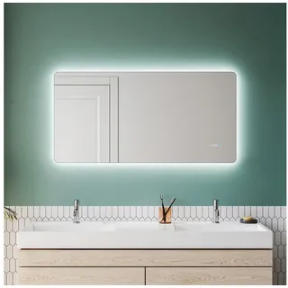 SONNI Badspiegel Badspiegel mit led beleuchtung 120x60 cm,Kaltweiß, IP44, Touch, Uhr,Temperaturanzeige