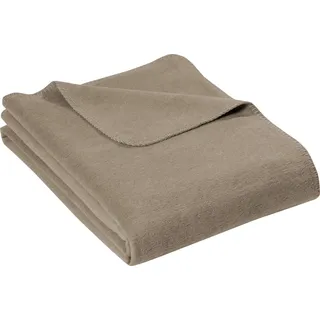 Erwin Müller Wohndecke Brescia Uni Taupe Größe 150x220 cm - schmuseweicher Flor, mollig warm und temperaturausgleichend