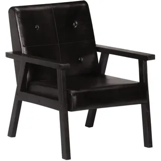 vidaXL Sessel 56,20 x 69,20 x 0 cm Schwarz Leder