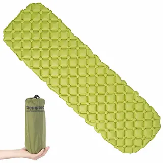 Semptec Ultraleichte Outdoor-Luftmatratze mit Tasche, schnell aufblasbar, grün