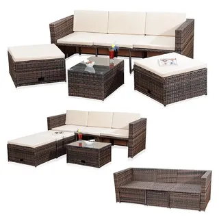 MuCoLa Sitzmöbel Lounge Polyrattan Tisch Hocker