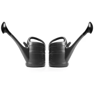 BigDean Gießkanne 10 Liter anthrazit - Gartengießkanne mit Abnehmbarer Brause (Set, 2-tlg., Gießkanne + Brausenkopf), Robustter Kunststoff, Gießbrausenaufsatz, Brausenhalter schwarz
