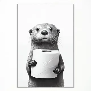 InkjetWater Lazy Badezimmer Hängendes GemäLde Deko Bilder Poster Badezimmer | Kein Rahmen Erforderlich-Moderner Kunstdruck Schwarz-Weiß WandgemäLde Ohne Rahmen Geeignet für Wohnzimmer Toilette