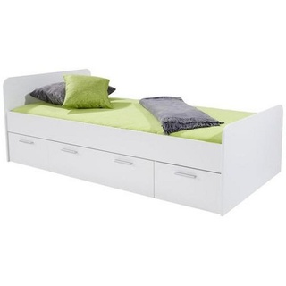 Mid.you Stauraumbett, Weiß, 3 Schubladen, 90x200 cm, Kinder & Jugendmöbel, Kindermöbel, Kinderbetten, Funktionsbetten