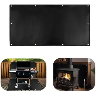 Hitzeschild für die Wand hinter dem Grill, feuerfester Hitzeschutz für Grill, schützt das Geländer des Deckzauns vor Grillhitze, Herd-Wandschutz, Grillmatte für den Außenbereich, 6,4 x 1,2 m