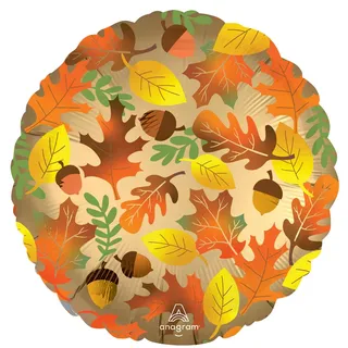 Standard Herbst-Blätter matt Folienballon S40 verpackt 45 cm