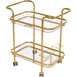 Home Affaire Servierwagen HOME AFFAIRE, gold (goldfarben), B:69cm H:75cm T:44cm, Metall, Rollwagen, Servierwagen