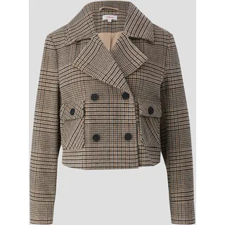 s.Oliver - Cropped Blazer aus Wollmix, Damen, braun|schwarz, 46
