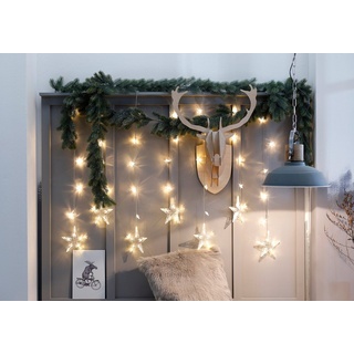 BONETTI LED-Lichtervorhang Sterne, Weihnachtsdeko aussen, mit 7 Strängen weiß