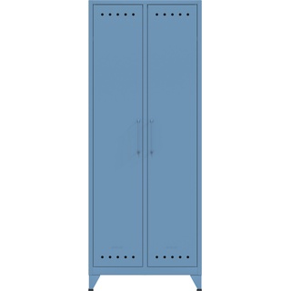 Bisley Fern Maxi Kleiderschrank aus Metall | Metallschrank im Retro-Instustrial Design in blau