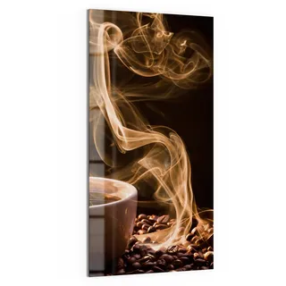 DEQORI Glas-Magnettafel | 50x100 cm cm groß | Motiv Rauchige Kaffeeaura | Memo-Board aus Glas | Magnetboard inkl. Magnete, Stift & Tuch für Küche & Büro | Tafel magnetisch & beschreibbar