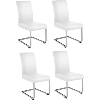 Dmyifan Stuhlhussen 4er Set Weiß PU Leder – Elastische & wasserdichte Stuhlbezüge, Waschbar & Abnehmbar – Universell für Esszimmer, Küche, Restaurant, Hotel & Hochzeit