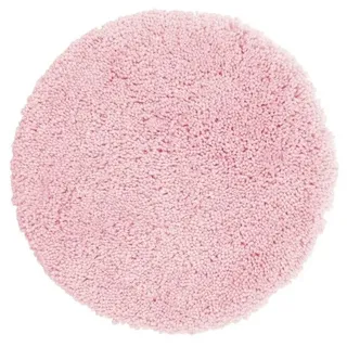 Spirella – Runde Highland Mikrofaser-Badematte – rutschfest, schnelltrocknend und waschbar – 100% strapazierfähiges und widerstandsfähiges Polyester – Hellrosa – Ø 60 cm