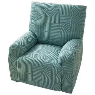 Refttenw Relaxsesselhusse Stretch Sesselbezug 1 Sitz Sesselhusse Jacquard Liegestuhlbezug, Elastisch Waschbar Relaxsofabezüge für Wohnzimmer grün
