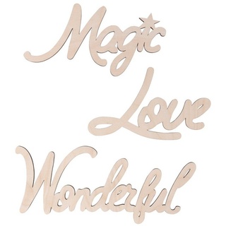 Rayher Wanddekoobjekt Magic-Love-Wonderful, 3er-Set beige