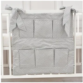 Baby-Delux Betttasche Aufbewahrungstasche Baby (1-tlg), Betttasche Babybetttasche Spielzeugtasche Organizer für Babybett grau|weiß