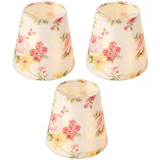 3pcs Kleine Kronleuchter Schirme, Blumenmuster Lampenschirm Clip Auf Lampenschirm Für Tischleuchter Stehleuchte, E14 Lampen Schirm Für Tischlampe Oder Stehlampe, Nachttisch Lampenschirm