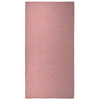 vidaXL Outdoor-Teppich Flachgewebe 100x200 cm Rot