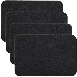 Erwin Müller Platzset Tischset "Beja" 4er-Pack, Filz Uni grau eckig | 30 cm x 45 cm