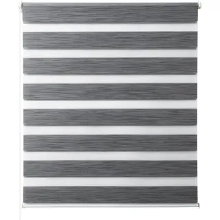 Doppelrollo, Woltu, halbtransparent, Klemmfix, Klemmfix, Klemmfix ohne Bohren, lichtdurchlässig & verdunkelnd grau 100 cm x 150 cm