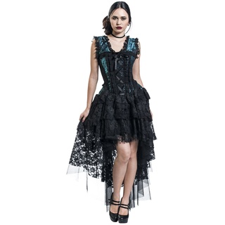 Burleska - Mittelalter Kleid lang - Ophelie Dress - S bis 4XL - für Damen - Größe L - schwarz/blau