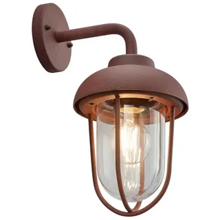 TRIO Leuchten Wandleuchte, Leuchtmittel nicht inklusive, Außenleuchte Wandlampe Vintage Garten Lampe Laterne in braun