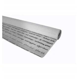 Dekorierte Papiertischdeckenrolle 1,20 x 100 m. - Farbe - Weiß Bon Appetit Schwarz