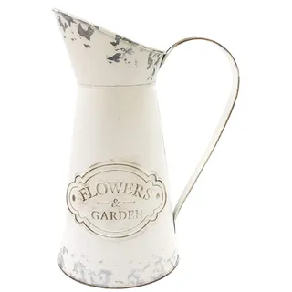 Französische Landhausstil-Vase – Rustikale, dekorative Blumenvase - Weiß