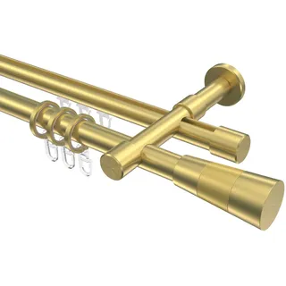 GARDINENSTANGE RUNDROHR-INNENLAUF Prestige Tanara 180 cm, 2-läufig, 20 mm Ø Messing-Optik