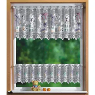 Gardinenbox Scheibengardine (2 St), Stangendurchzug, transparent, KIDS Scheibengardinen Set 2 Teilig 33520 weiß