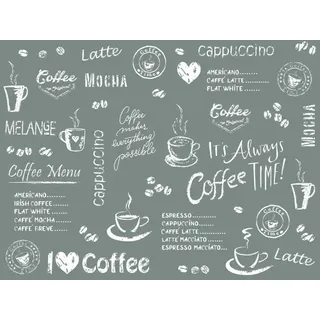 Mank Tischset aus Airlaid, Coffee Time in Anthrazit, 40 x 30 cm, 100 Stück - Platzdeckchen