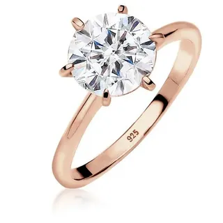 Elli Verlobungsring Verlobungsring Weiß 925 Silber, mit Kristallen von Swarovski® silberfarben 58 mm