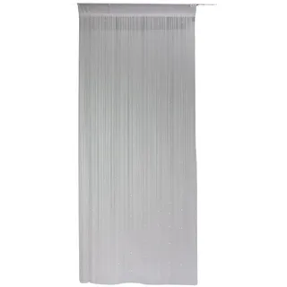 Dekoleidenschaft Fadenvorhang Weiße Perlen 90x205 cm, Balkontür Insektenschutz-Vorhang, Türvorhang, Fliegenvorhang für Balkon- und Terrassentür, Insektenvorhang, Balkonvorhang