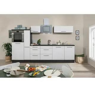 Respekta Premium Küchenzeile RP310HEWBO  (Breite: 310 cm, Weiß, Mit Elektrogeräten)